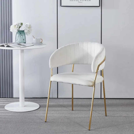 Luxury Velvet Dining Chair with Stainless Steel Frame – Modern Style