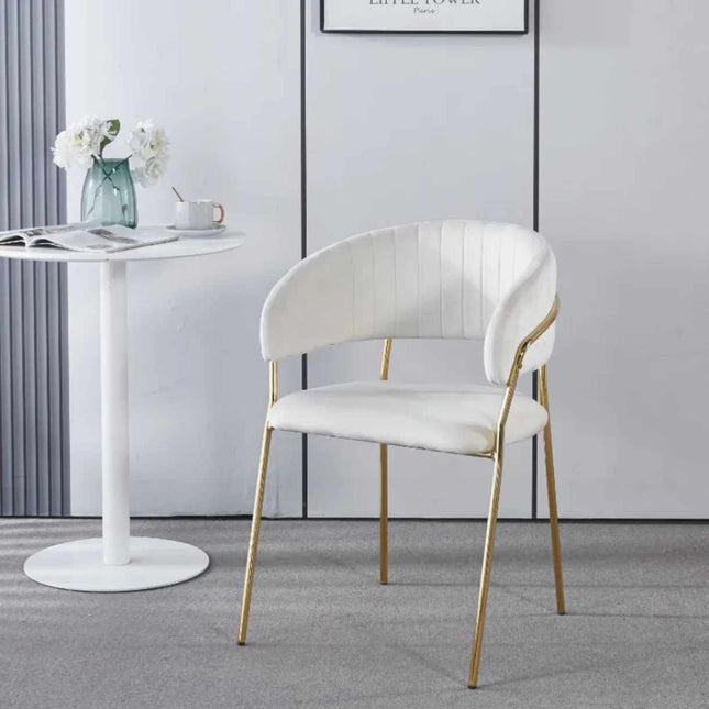 Luxury Velvet Dining Chair with Stainless Steel Frame – Modern Style