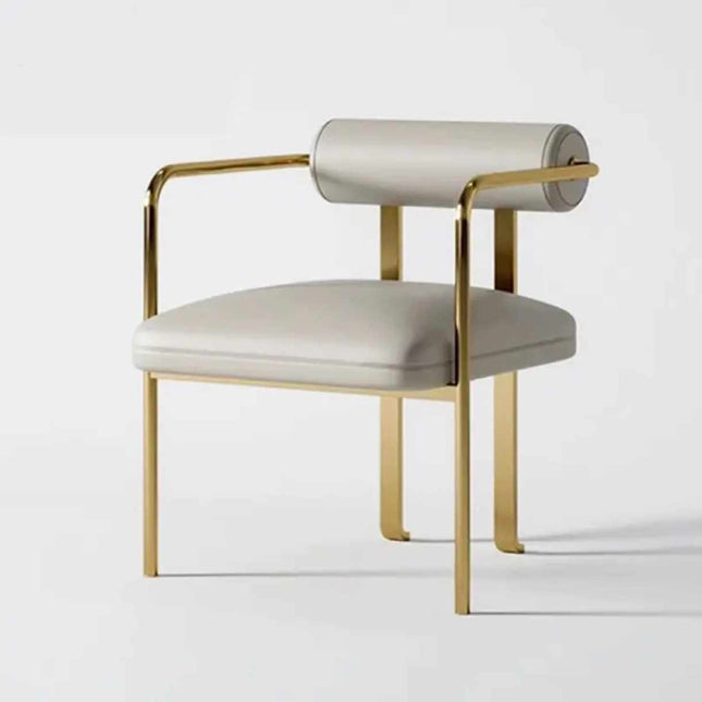 Luxury Modern Minimalist Dining Chair with Stainless Steel Frame
