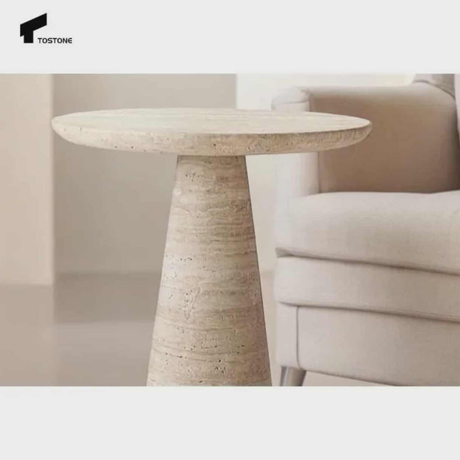 Kumusi Moderner Marmor-Nachttisch – Luxuriöser Beistelltisch für Schlafzimmer und Wohnaccessoires