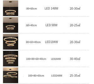 Luxury Circle Crystal Chandelier – Modern LED K9 Ceiling Light for Living Room & Home Décor