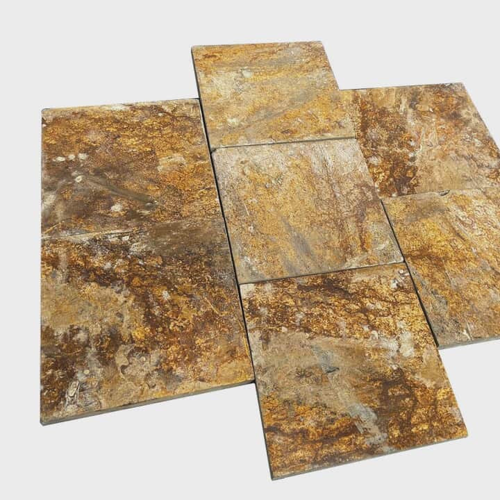 Golden Classic Travertine Tiles – Matte Finish Natural Stone Flooring