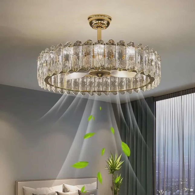 Modern Luxury Crystal LED Ceiling Chandelier – Gold Round Design-50cm-CUSTOMIZE FOR OTHER SIZES