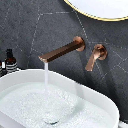 Brushed Rose Gold Concealed Wall-mounted Faucet