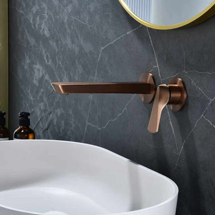 Brushed Rose Gold Concealed Wall-mounted Faucet