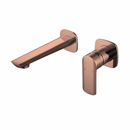 Rose Gold Brass Modern Single Handle Wall-Mounted Bathroom