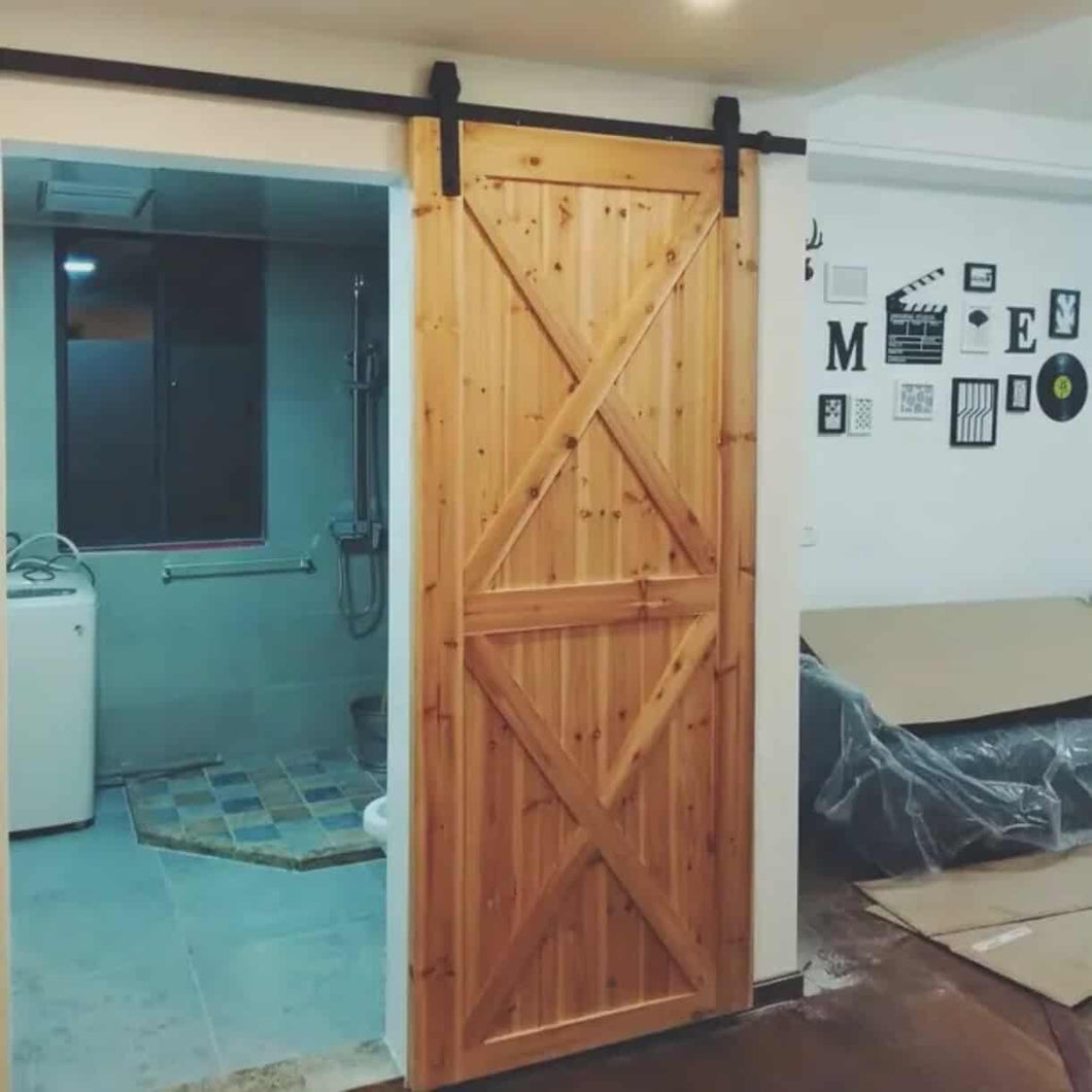 Modern American Solid Wood Barn Door – Interior Bathroom Sliding Door