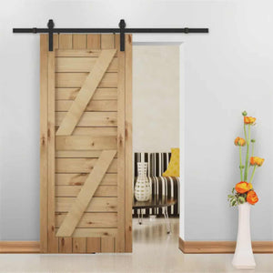 Modern Solid Wood Sliding Barn Door– Waterproof with Fiberglass Screen