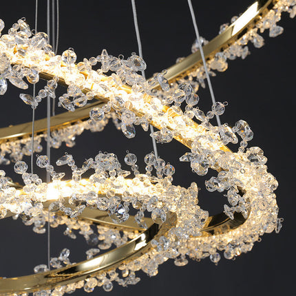 Luxury Circle Crystal Chandelier – Modern LED K9 Ceiling Light for Living Room & Home Décor
