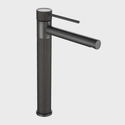 Long-Handle Modern Black Stainless Steel Basin Faucet – Hot & Cold Mixer Tap