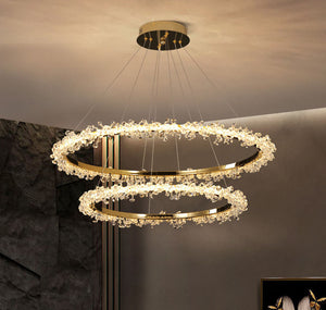 Luxury Circle Crystal Chandelier – Modern LED K9 Ceiling Light for Living Room & Home Décor