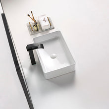 Cargar imagen en el visor de la galería, Rectangular Hand Wash Basin Table Top Mounted Bathroom Vanity Sink Modern Art Wash Basin Countertop Wash Sink for Home Hotel Apartment Villa
