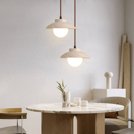 Modern Natural Stone Decorative Hanging Lamp Travertine Pendant Light for Study Room and Dining Room