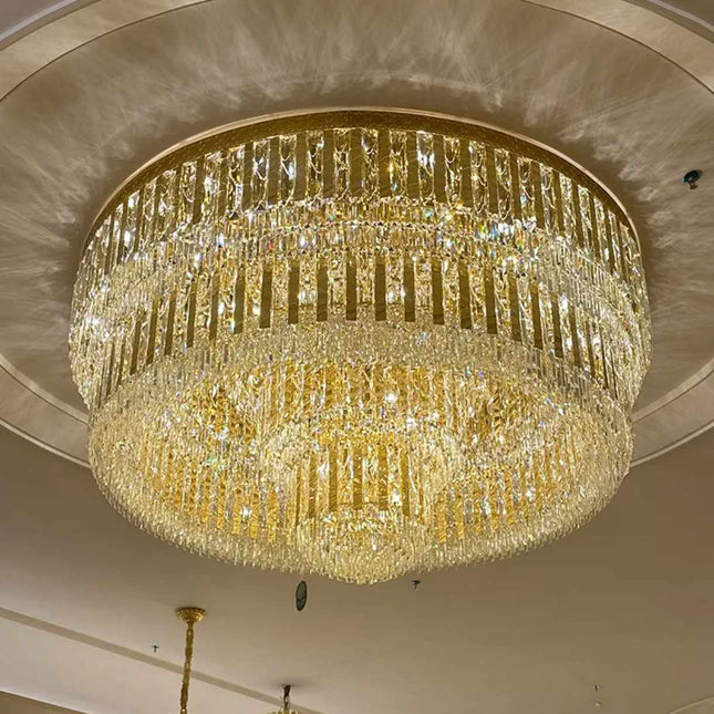 Modern Round Large K9 Crystal Ceiling Pendant Light 100CM