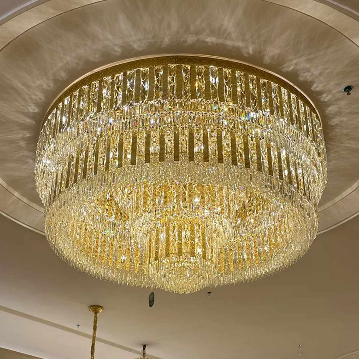 Modern Round Large K9 Crystal Ceiling Pendant Light 100CM