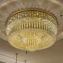 Load image into Gallery viewer, Modern Round Large K9 Crystal Ceiling Pendant Light 100CM
