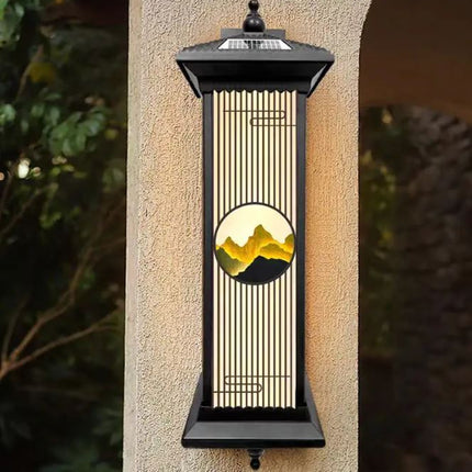 New Chinese Outdoor LED Wall Lamp Solar Waterproof Villa Garden Lamp Square for Landscape Door Balcony Corridor Stairs Aisle