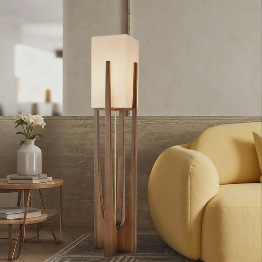 Modern Wood Color Bedroom Bedside Floor Lamp