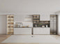 White Theme Modern Modular Kitchen Cabinet – Customizable Size & Material