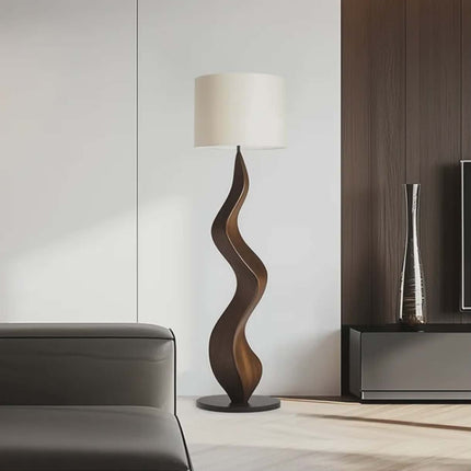 Luxury Modern Walnut Wood Art Floor Lamp