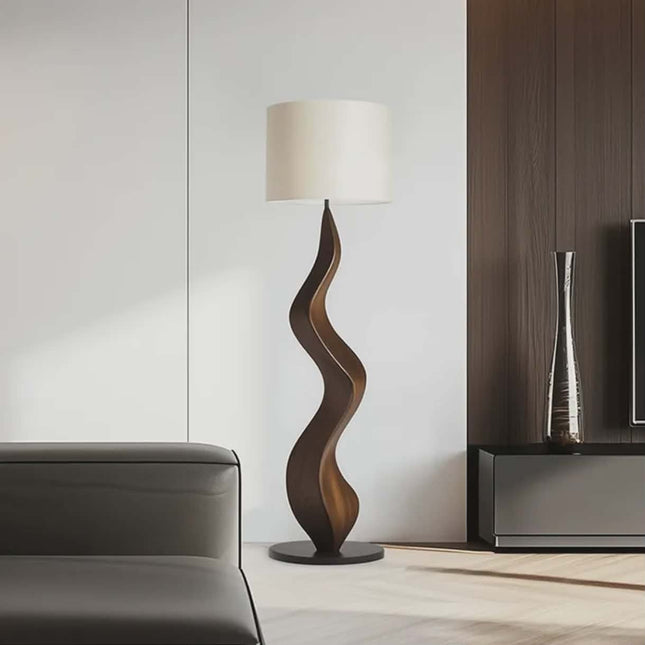 Luxury Modern Walnut Wood Art Floor Lamp