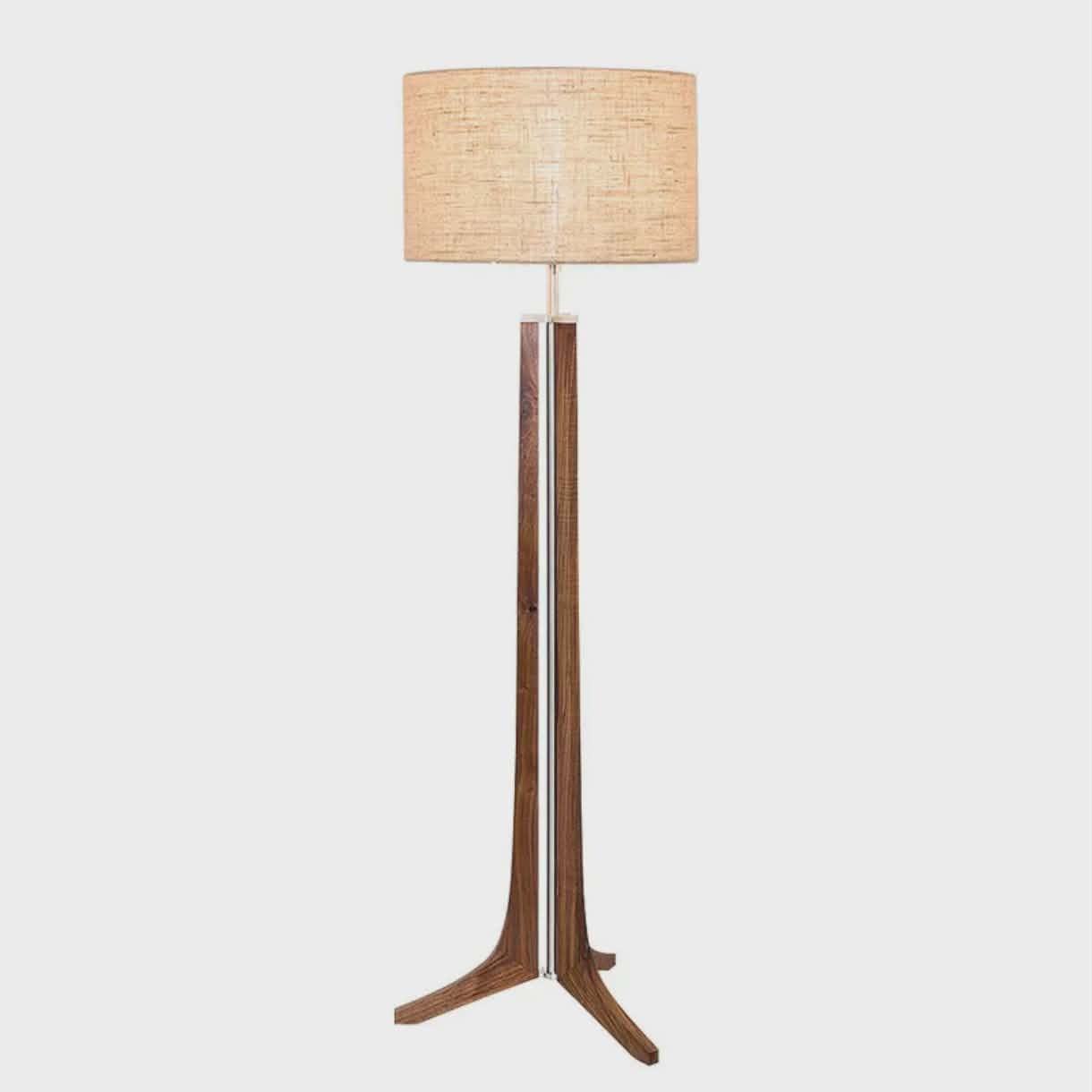 Nordic Vintage Solid Wood LED Floor Lamp