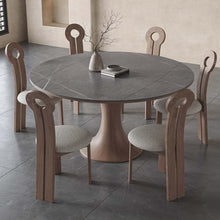 Load image into Gallery viewer, Sintered Stone Dining Table Set – Foldable Round Table for 6 to 8-Seater

