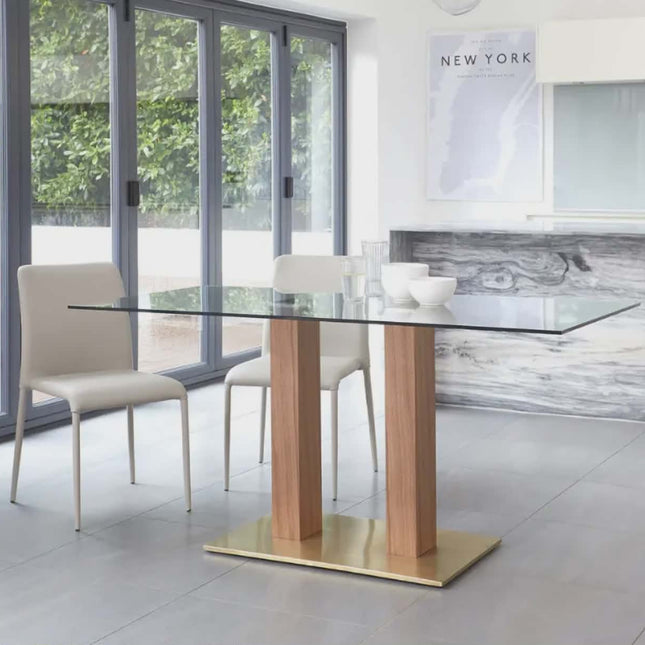 Minimalist White Solid Wood Dining Table | Contemporary Industrial 4–8 Seater Dinner Table