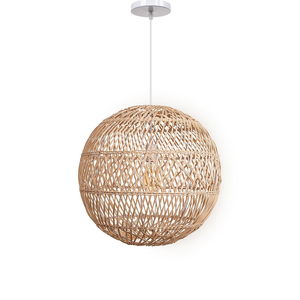 Wholesale Handmade Bamboo Pendant Light – Rustic Rattan Woven Lampshade for Restaurant & Home Décor