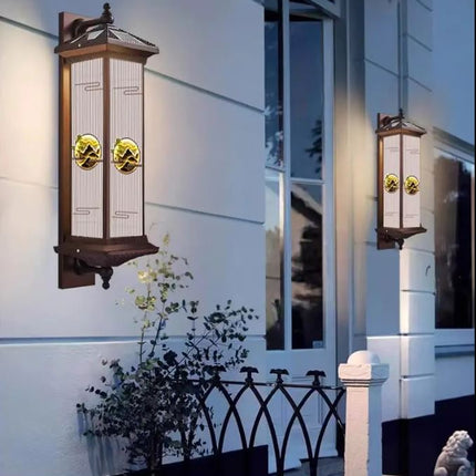 New Chinese Outdoor LED Wall Lamp Solar Waterproof Villa Garden Lamp Square for Landscape Door Balcony Corridor Stairs Aisle