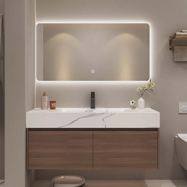 Modern Wall-Mounted Bathroom Vanity Mirror Cabinet – Rectangle Mirror (Customize Size & Materials) Contact us for Price