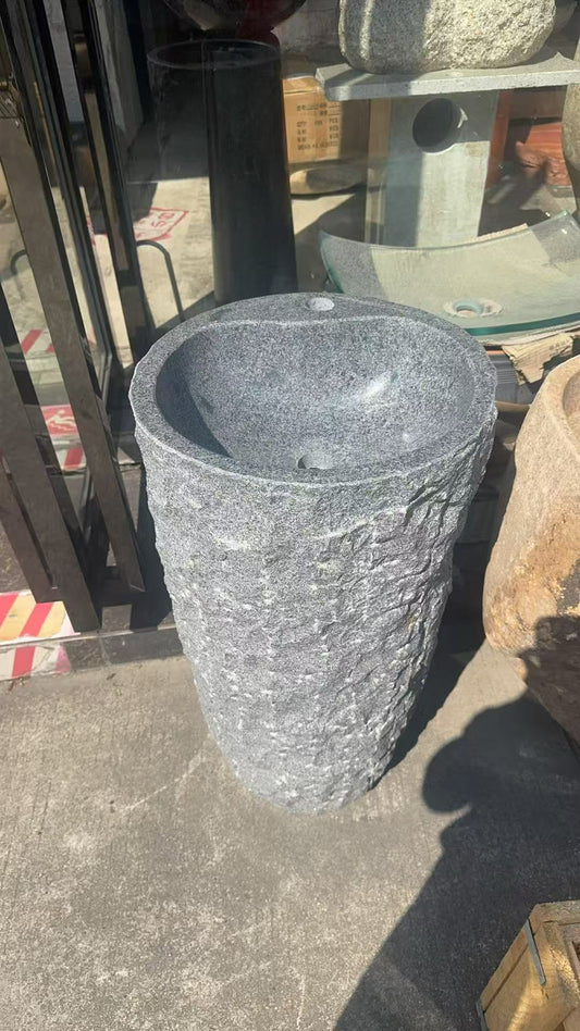 Freestanding Natural Stone Pedestal Basin – Luxury Bathroom Sink