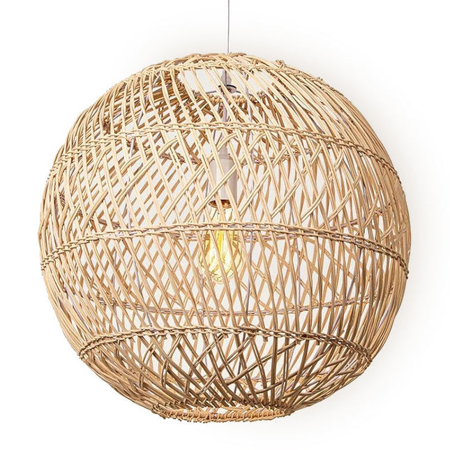 Wholesale Handmade Bamboo Pendant Light – Rustic Rattan Woven Lampshade for Restaurant & Home Décor