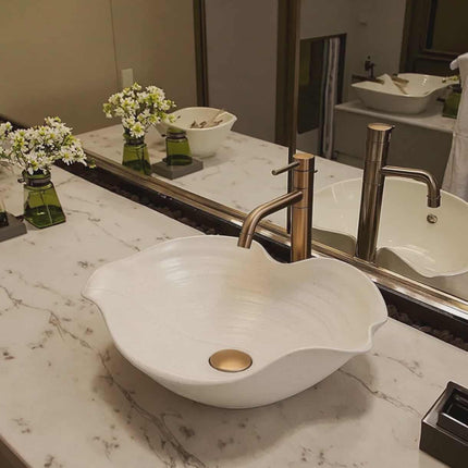 Modern Handmade Art Basin – Irregular Petaloid Countertop Wash Sink for Bathroom & Washroom Décor
