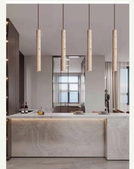 Vintage Ultra-Fine Cylindrical Pendant Light – Small Straight Tube Hanging Lamp for Living Room, Dining Room, Bar, and Bedroom