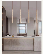 Load image into Gallery viewer, Vintage Ultra-Fine Cylindrical Pendant Light – Small Straight Tube Hanging Lamp for Living Room, Dining Room, Bar, and Bedroom

