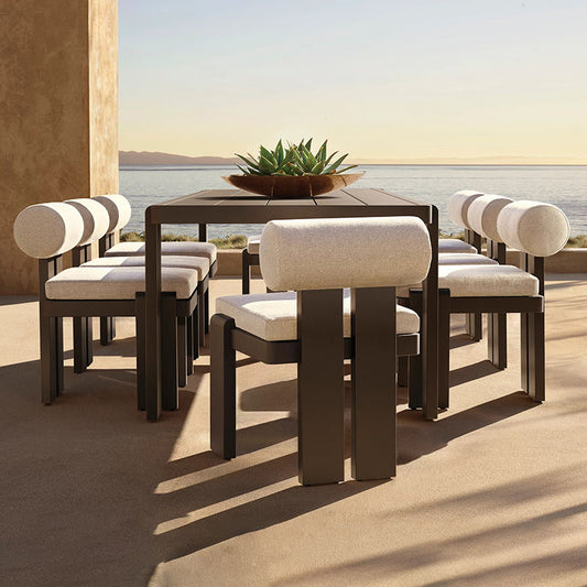 Luxury Outdoor Patio Teak Dining Table and Chairs – High-End Solid Wood Garden Furniture for Villa & Hotel