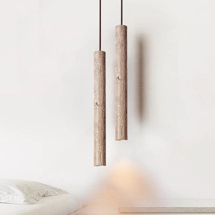 Vintage Ultra-Fine Cylindrical Pendant Light – Small Straight Tube Hanging Lamp for Living Room, Dining Room, Bar, and Bedroom