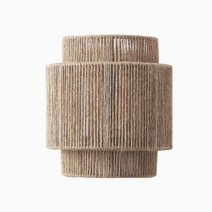 Moderne LED-Wandleuchte – Handgeflochtener Bambus & Rattan, japanischer Kunststil für Schlaf- und Wohnzimmer