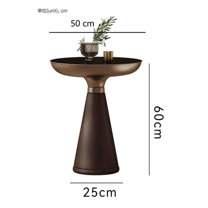 Modern Round Solid Wood Side Table – Light Luxury Corner Table for Living Room & Home Décor