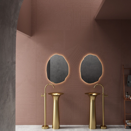 Luxury Gold Trumpet-Shaped Freestanding Basin – Modern Pedestal Wash Sink for Elegant Bathrooms & Powder Rooms