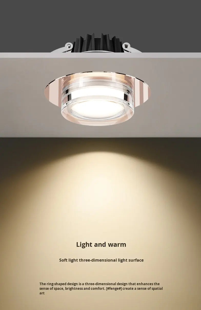 Light Luxury Electroplated LED Ceiling Light – Modern Recessed Spotlight for Living Room, Hallway, Entrance & Bedroom