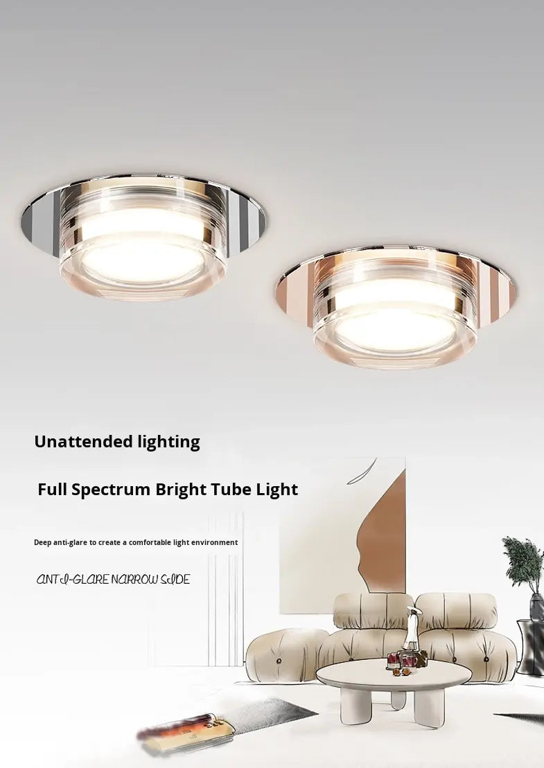 Light Luxury Electroplated LED Ceiling Light – Modern Recessed Spotlight for Living Room, Hallway, Entrance & Bedroom