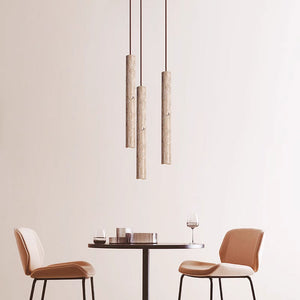 Vintage Ultra-Fine Cylindrical Pendant Light – Small Straight Tube Hanging Lamp for Living Room, Dining Room, Bar, and Bedroom