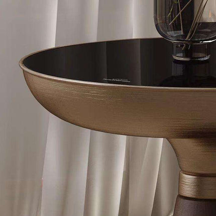 Modern Round Solid Wood Side Table – Light Luxury Corner Table for Living Room & Home Décor