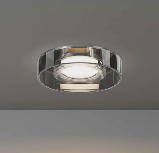 Round Crystal Glass Lamp – Modern Decorative Table or Bedside Light for Living Room, Bedroom & Luxury Interiors