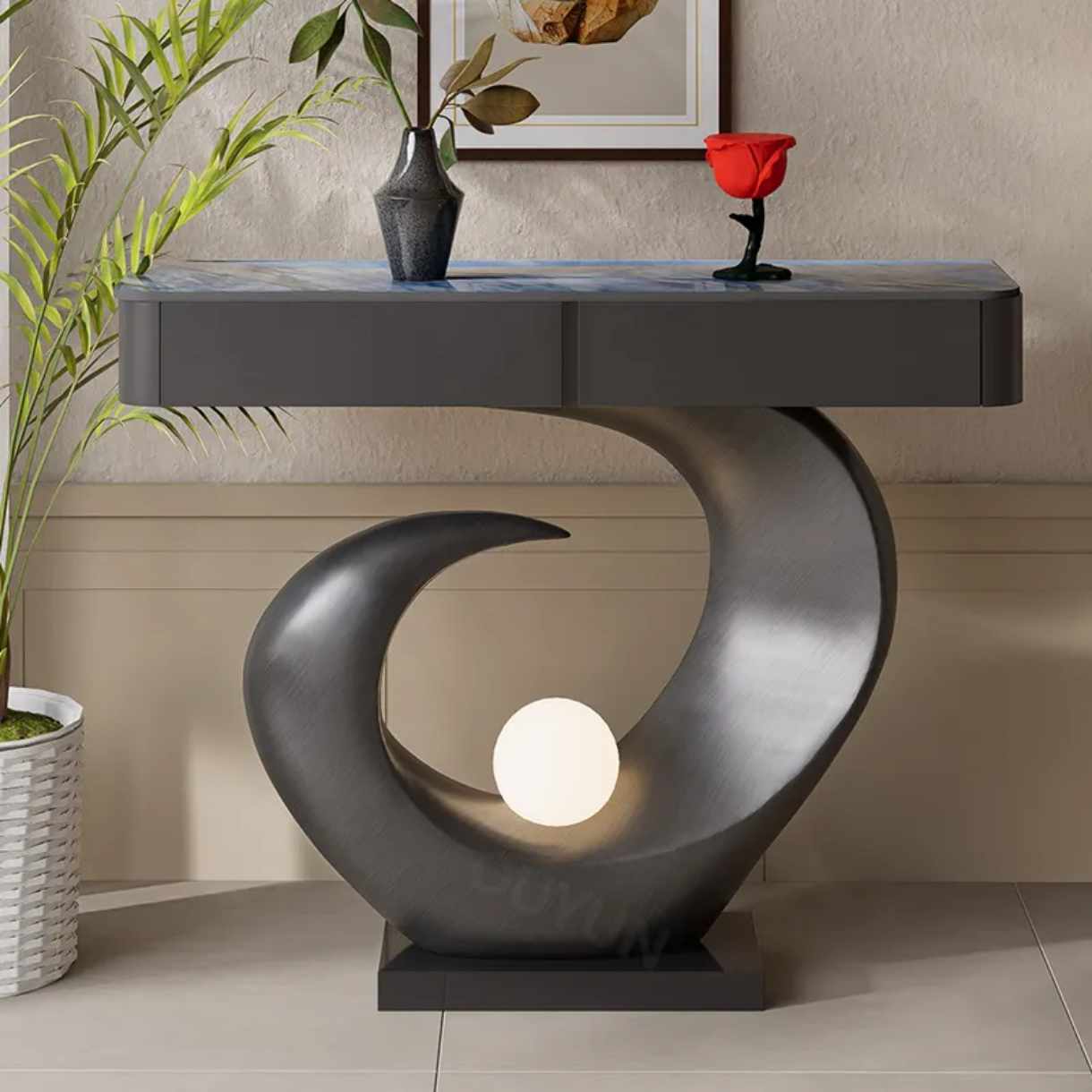 Luxury Modern Console Table High-End Home Office & Living Room Furnitu ...