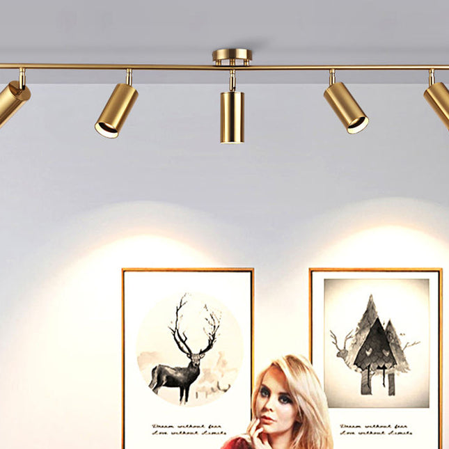 Moderner, goldfarbener GU10-Aufbaustrahler – Deckenspot aus mattem Aluminium für Wohnzimmer oder Flur