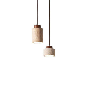 Wabi Sabi Stone LED Pendant Lamp – Travertine Hanging Light for Dining Table, Bedside, Hotel, Restaurant & Kitchen