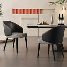 Cargar imagen en el visor de la galería, Italian Style Minimalist Luxury Household Hotel Restaurant Creative Backrest Armrest Dinning Room Chairs With Wooden Legs
